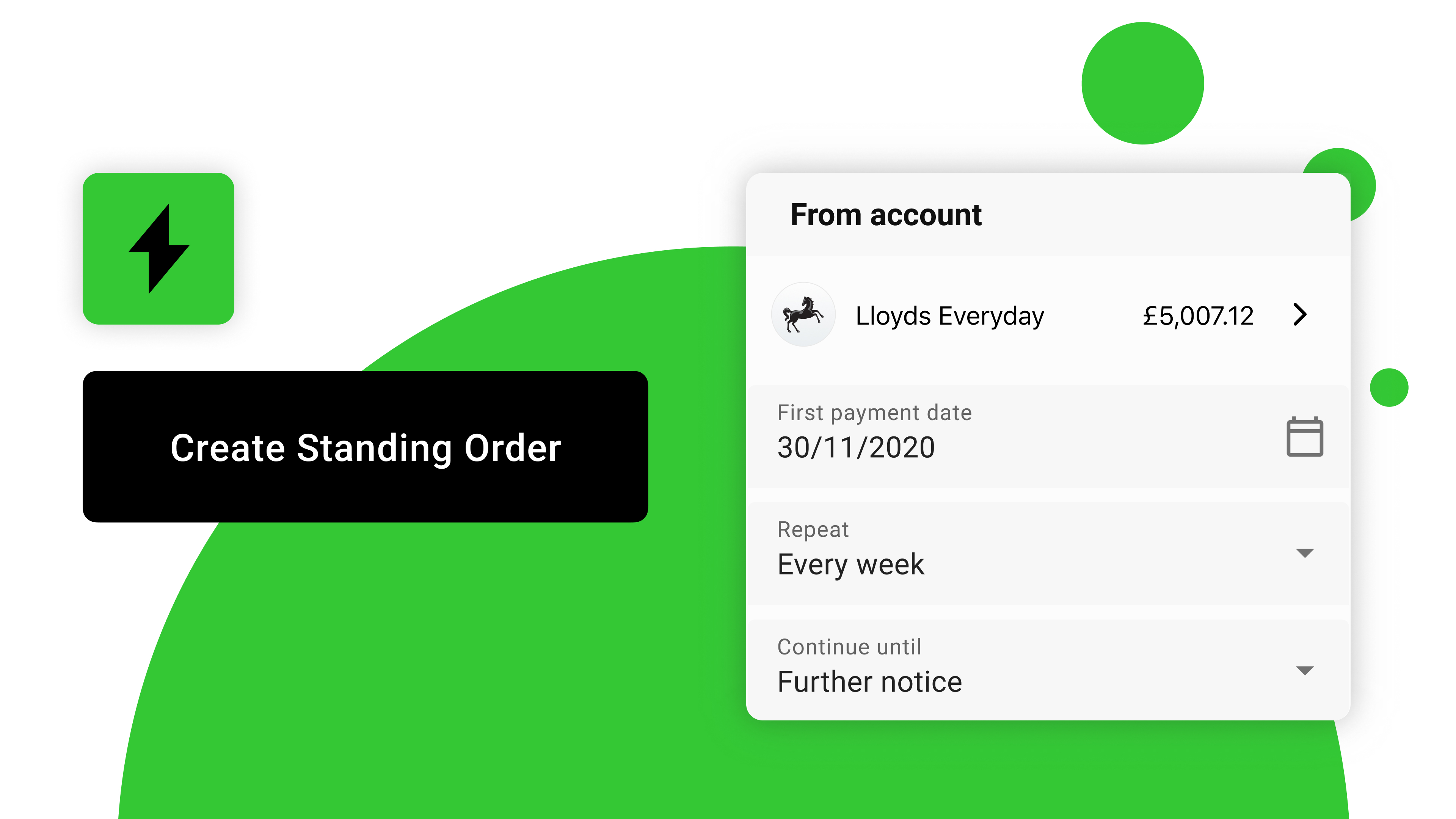 standing orders bud open banking payments